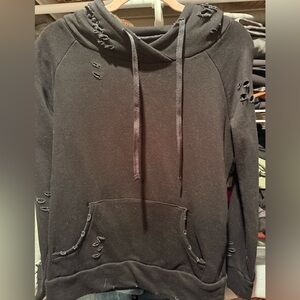 Chelsea DeBoer by Lily & Lottie distressed black hoodie